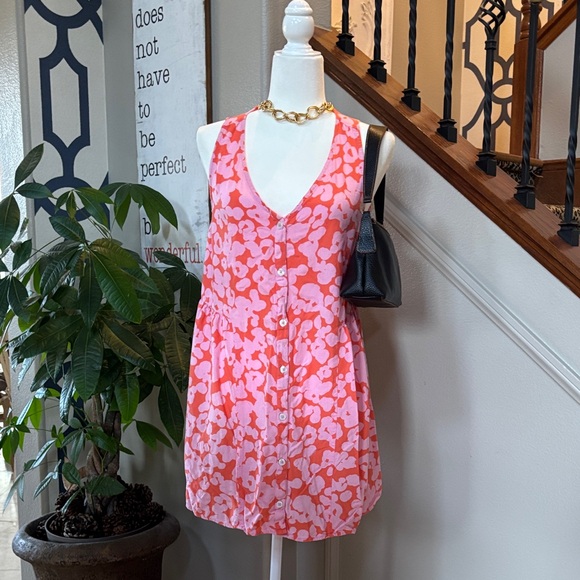 Mud Pie Dresses & Skirts - Floral Pink Sleeveless Dress